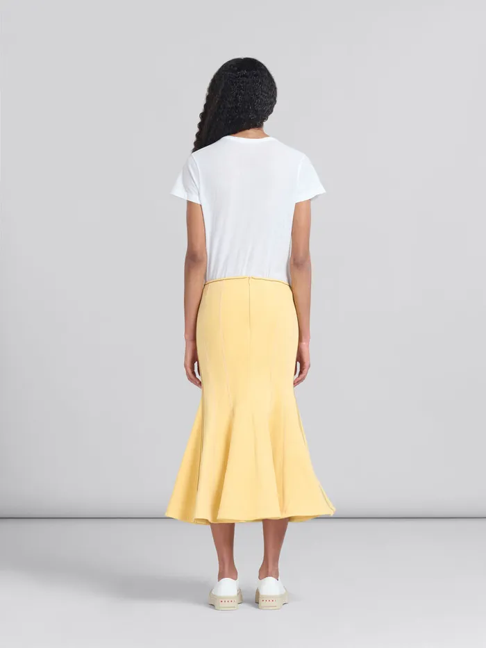 Yellow Organic Denim Mermaid Skirt With Contrast Stitching Women Marni Skirts