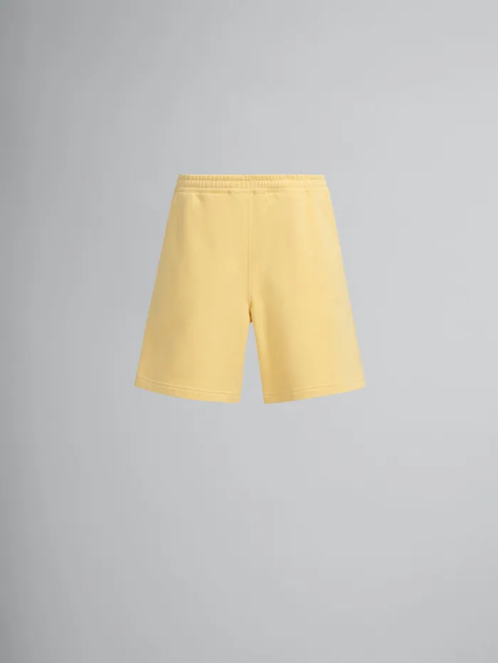 Yellow Organic Jersey Sweat Shorts With Marni Mending Men Marni Pants