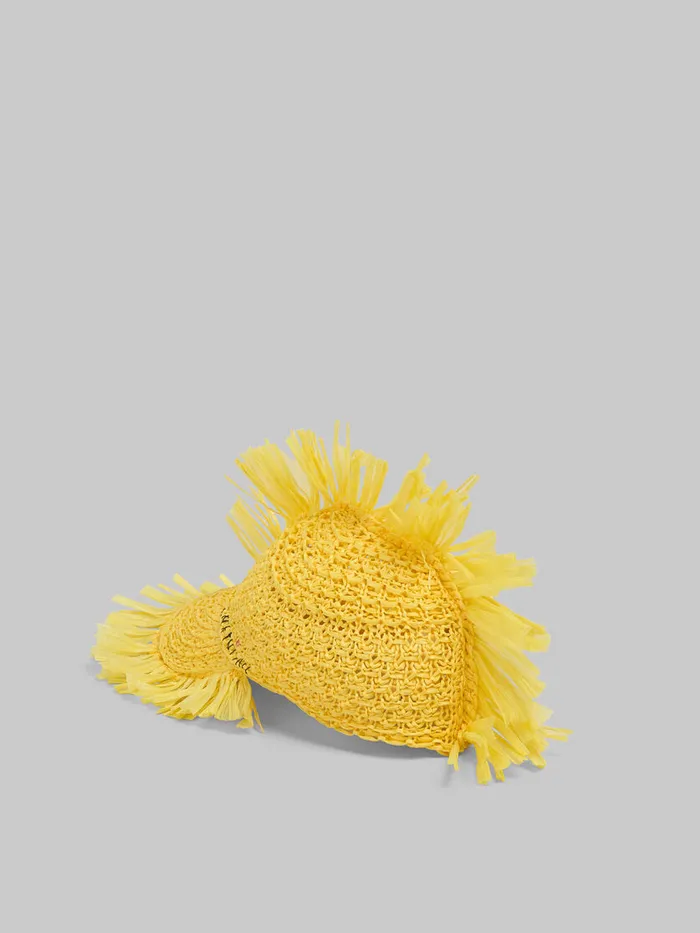 Yellow Raffiaeffect Baseball Cap Men Marni Hats