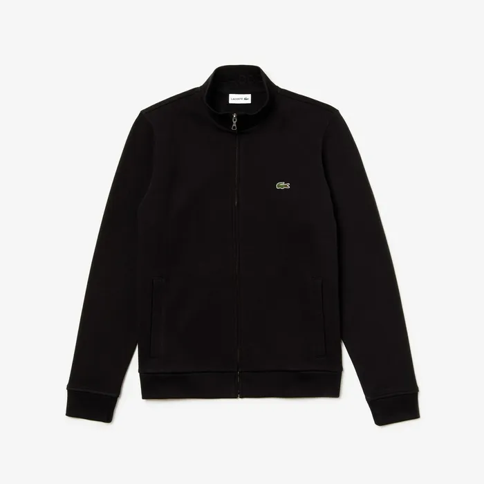 Zip Fleece Sweatshirt Black Mens Lacoste Sweatshirts Gift for Friend